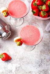 Sweet summer strawberry alcoholic cocktail
