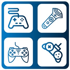 Set of game-pad icons such as Controller , game-pad