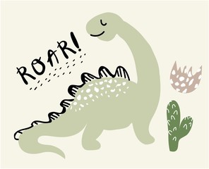 cute dinosaur print . childish vector illustration for kids t shirt, clothes