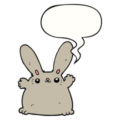 cartoon rabbit and speech bubble