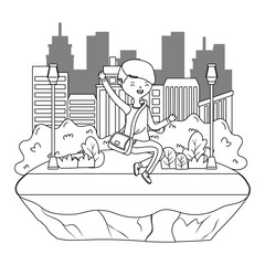 Teenager boy cartoon design vector illustrator