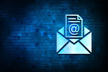 Newsletter email icon abstract blue background illustration design