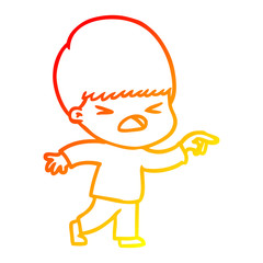 warm gradient line drawing cartoon stressed man