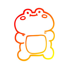 warm gradient line drawing funny cartoon frog