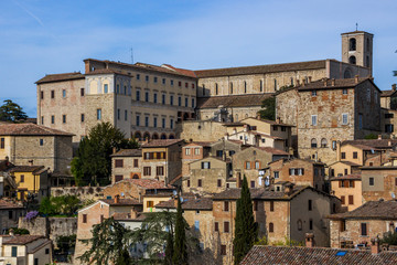 Todi medieval town on the hill in Umbria in Italy