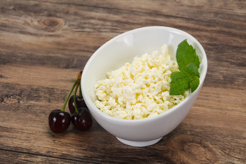 Fresh tasty curd in the bowl