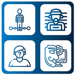 Set of faceless icons such as Suspect, Anonymous , faceless