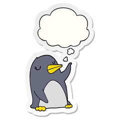 Obraz premium cartoon penguin and thought bubble as a printed sticker