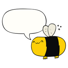 cute cartoon bee and speech bubble