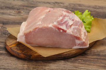 Raw pork meat piece for cooking