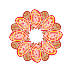 Abstract wavy ornament. Decorative ornamental round design.