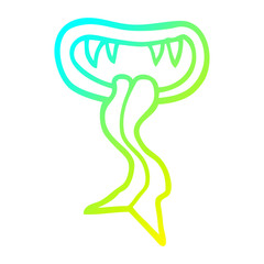 cold gradient line drawing cartoon monster mouth