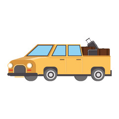 Pick up vehicle with luggage isolated