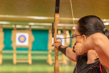 Archery as a sport discipline run in the hall and in the nature. Competition for the best shot an...