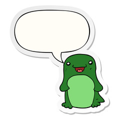 cartoon penguin and speech bubble sticker