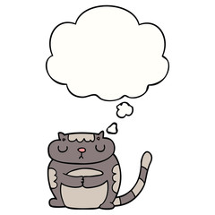 cute cartoon cat and thought bubble