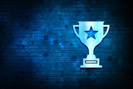 Trophy icon abstract blue background illustration design Stock Illustration  | Adobe Stock