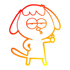 warm gradient line drawing cartoon bored dog