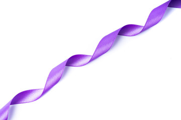isolated purple ribbon on white background