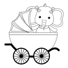 Isolated baby elephant cartoon design