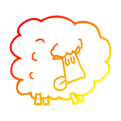 warm gradient line drawing cartoon funny sheep