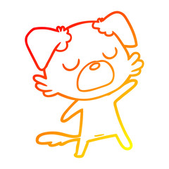 Fototapeta premium warm gradient line drawing cartoon dog