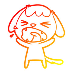 warm gradient line drawing cute cartoon dog barking