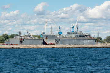 Dock for the ships repairs by the city port.