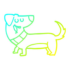 cold gradient line drawing cartoon dog