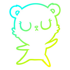 cold gradient line drawing peaceful cartoon polar bear