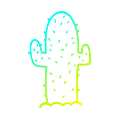 cold gradient line drawing cartoon cactus