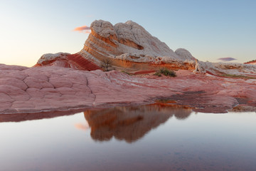 Fototapeta na wymiar White Pocket Reflection at Sunset, Vermilion Cliffs National Monument, Arizona