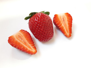 strawberries on white background