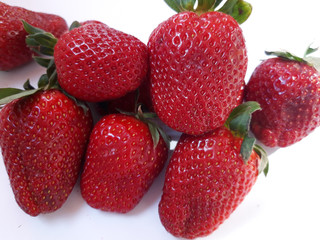 strawberries isolated on white background