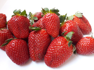 fresh strawberries on white background