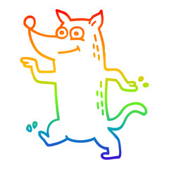 rainbow gradient line drawing cartoon funny dog