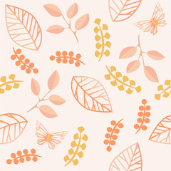 Botanic floral seamless pattern vector. 