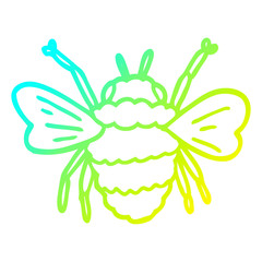 cold gradient line drawing cartoon bumble bee