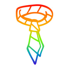 rainbow gradient line drawing cartoon office tie