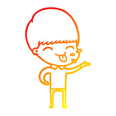 warm gradient line drawing cartoon rude man