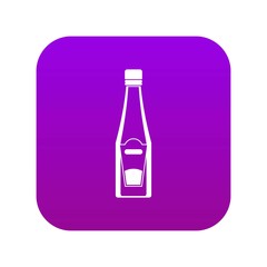 Bottle of ketchup icon digital purple for any design isolated on white vector illustration