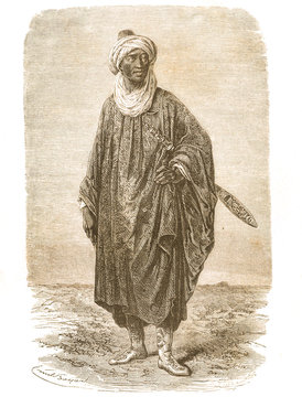 African fighter with machete