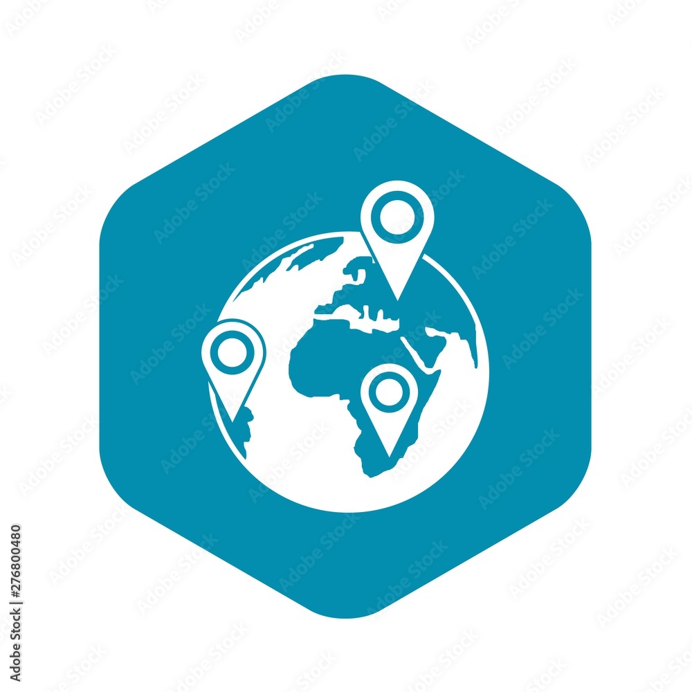 Poster globe of network icon. simple illustration of globe of network vector icon for web