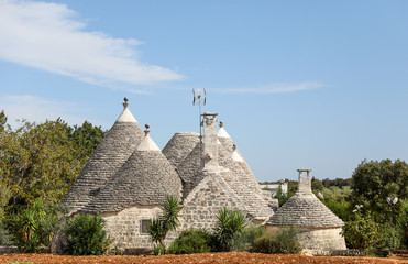 Fototapeta na wymiar Trullo or trulli houses outside of Alberobello in Puglia, Italy. 