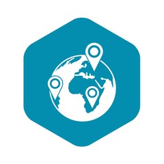 Globe of network icon. Simple illustration of globe of network vector icon for web