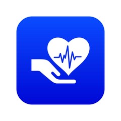 Health protection icon blue vector isolated on white background