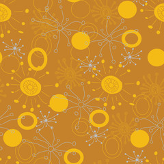 A subtle yellow and mustard colored starburst doodle pattern, perfect for fabric, scrapbooking, backgrounds, wallpaper and wrapping paper. 