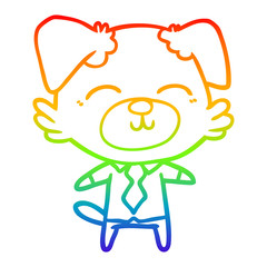 rainbow gradient line drawing cartoon dog manager