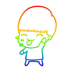 rainbow gradient line drawing cartoon calm boy