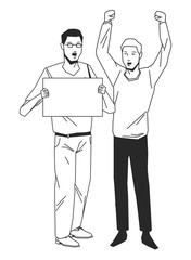 socil ctivity public protest blck white